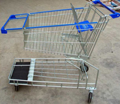 Тележка покупательская грузовая с держателем длинных предметов, с нижней полкой TRF-009